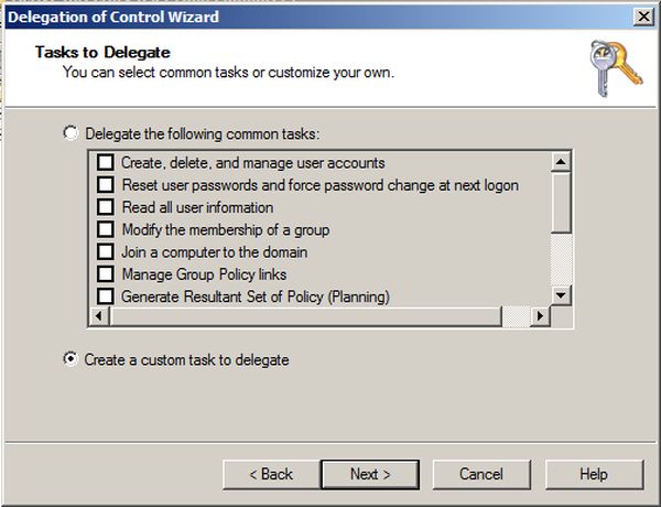 create a custom task to delegate